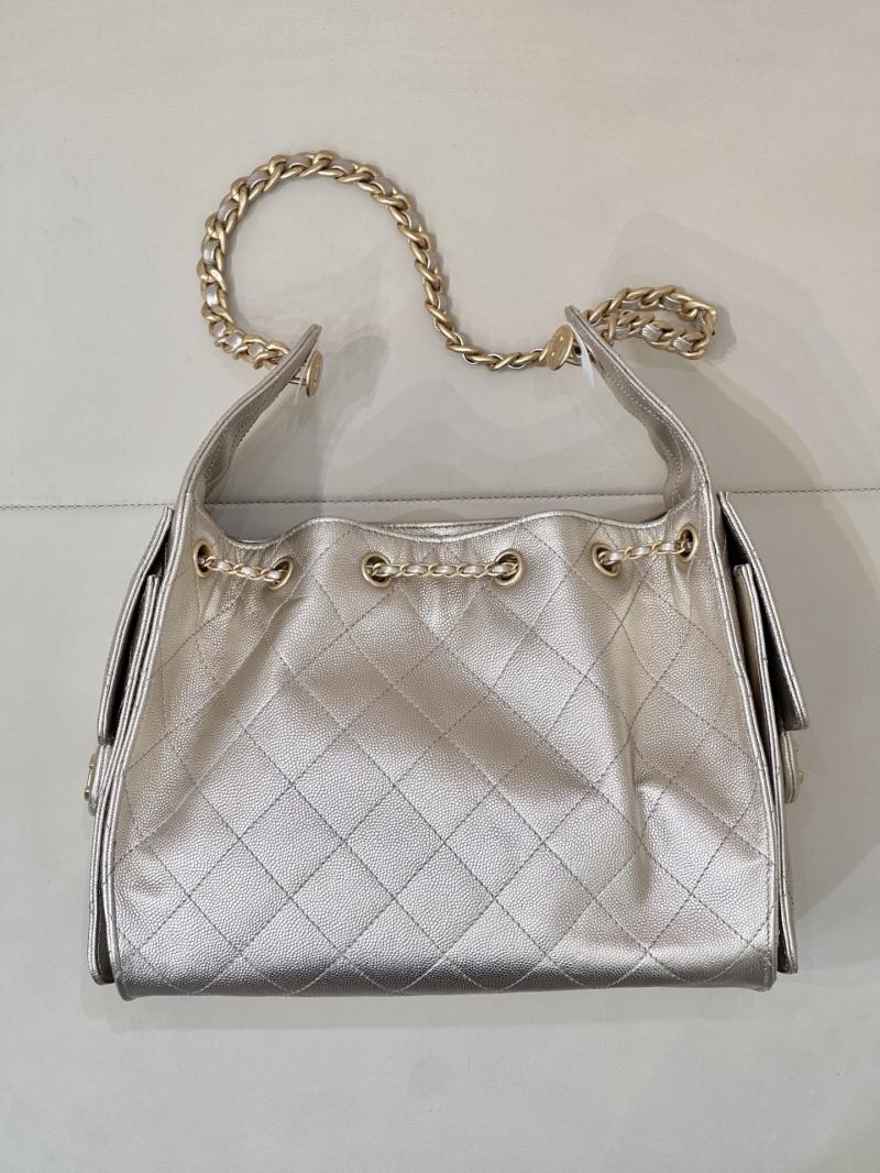 Chanel 25 Small Handbag Champagne Gold AS5293