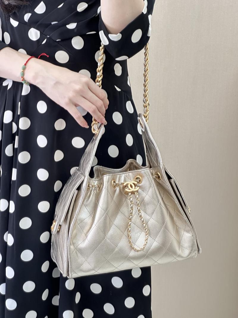 Chanel 25 Small Handbag Champagne Gold AS5293