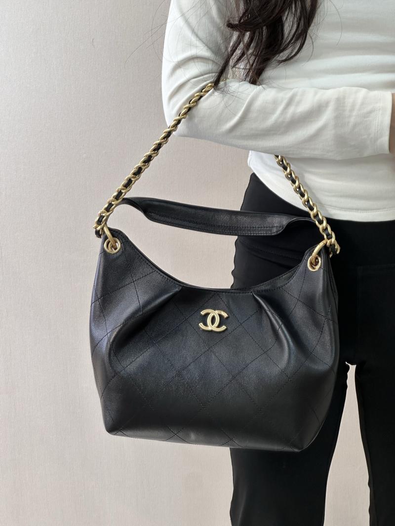 Chanel Calfskin Hobo Bag Black AS5970