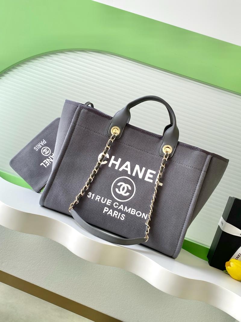 Chanel Canvas Shopping Bag Grey A66941