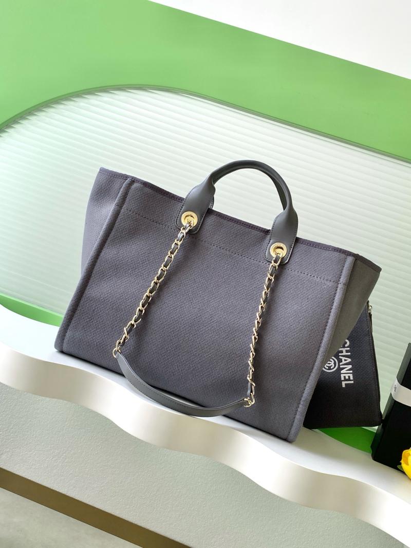 Chanel Canvas Shopping Bag Grey A66941