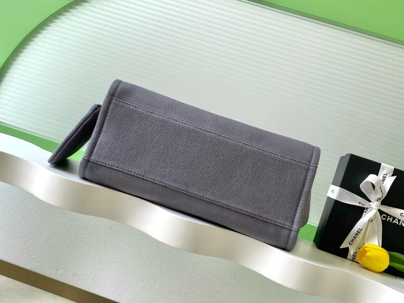 Chanel Canvas Shopping Bag Grey A66941