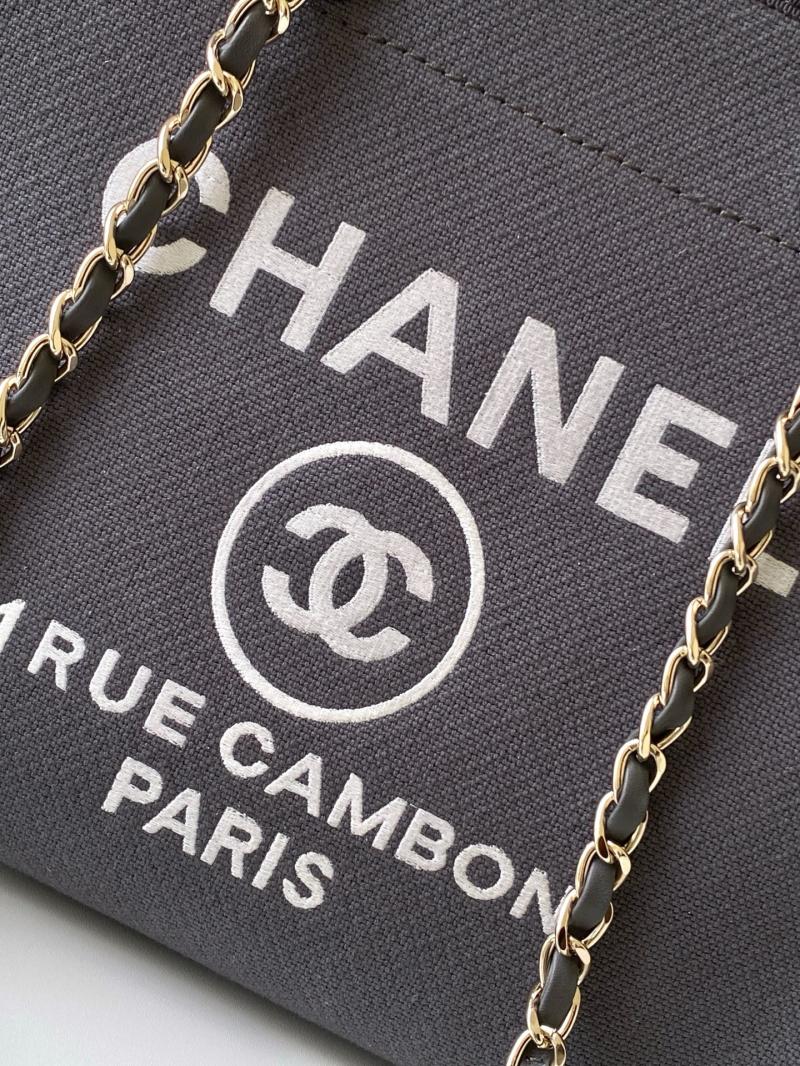Chanel Canvas Shopping Bag Grey A66941