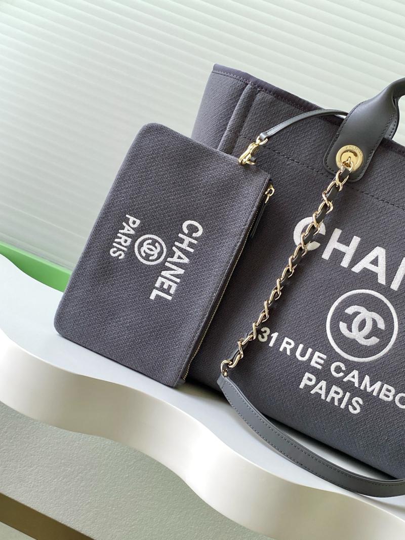 Chanel Canvas Shopping Bag Grey A66941