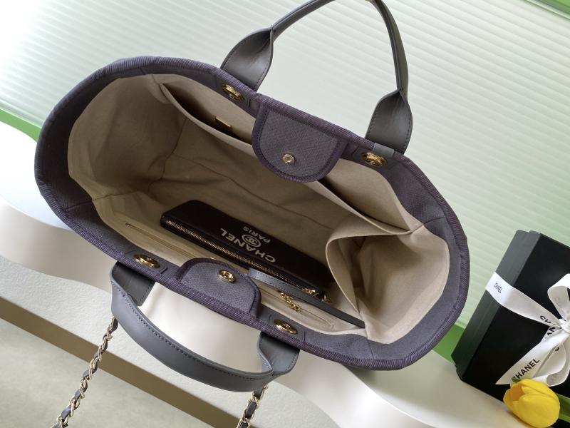 Chanel Canvas Shopping Bag Grey A66941