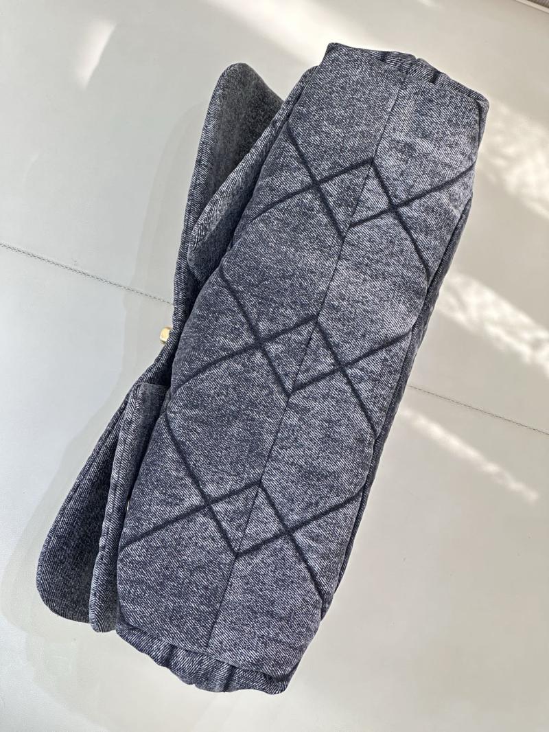 Chanel Denim Maxi Flap Bag Black AS5727