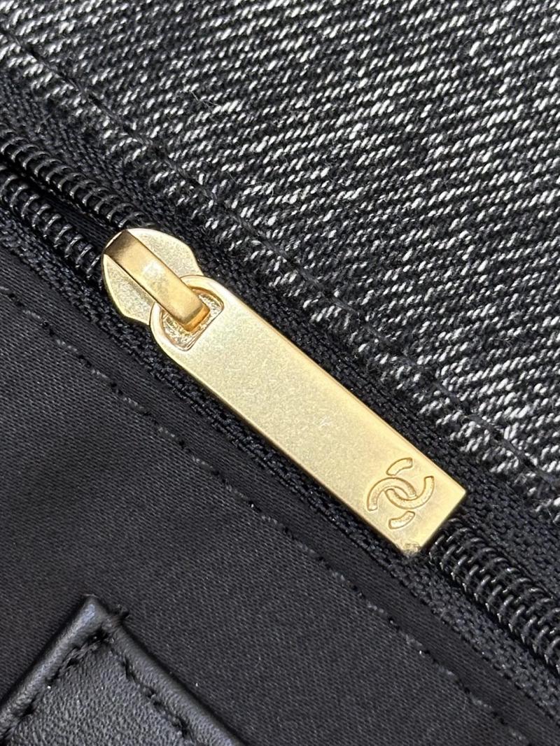 Chanel Denim Maxi Flap Bag Black AS5727