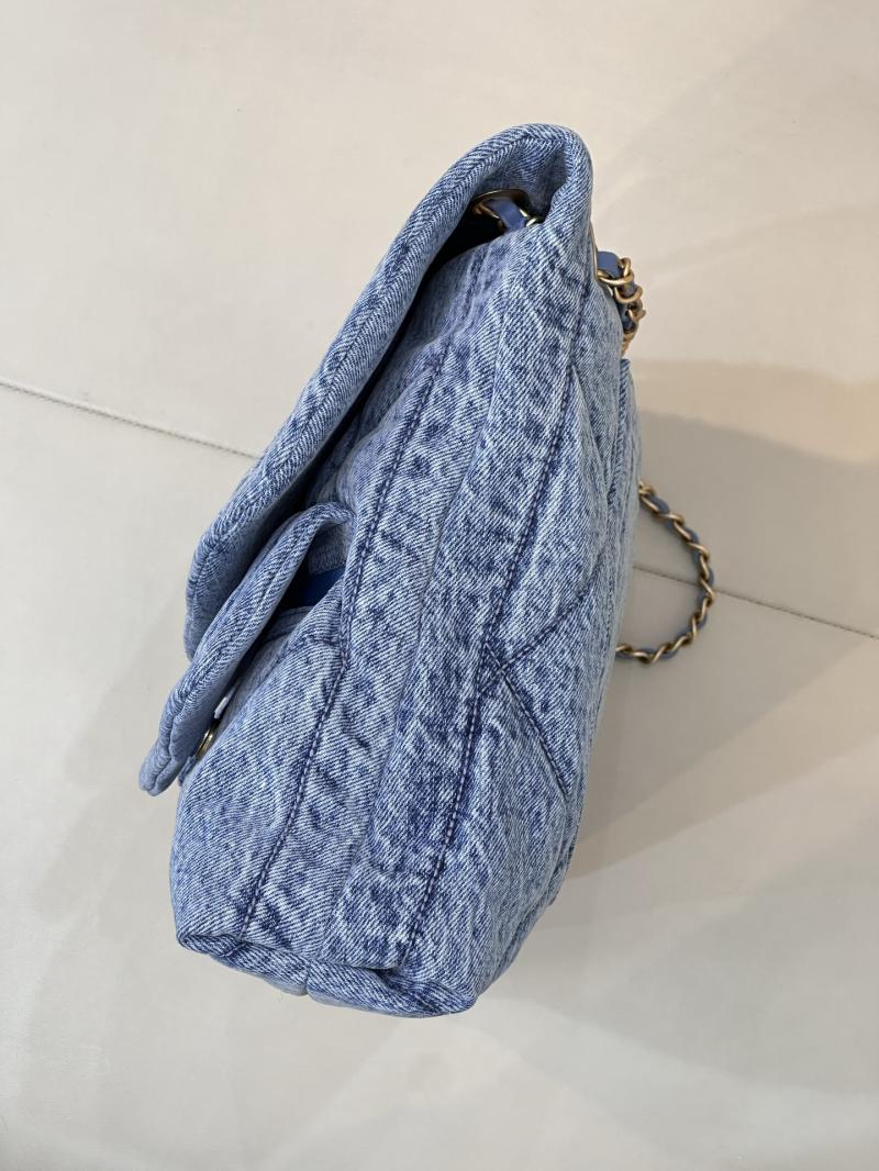 Chanel Denim Maxi Flap Bag Blue AS5727