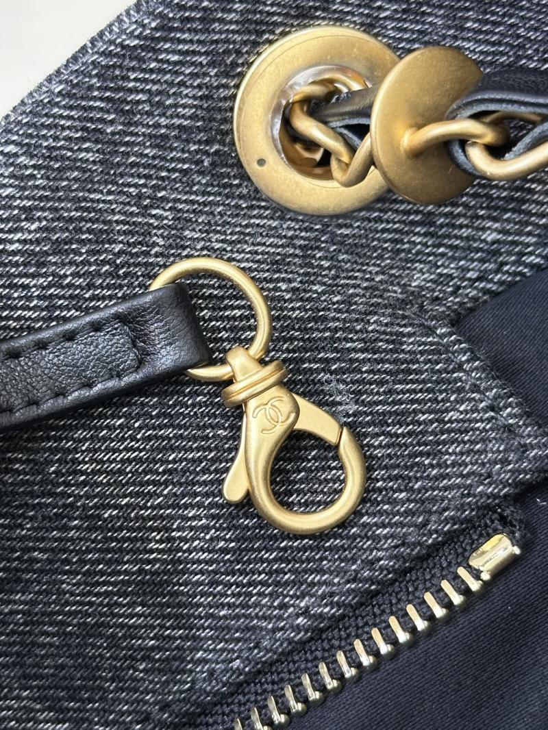 Chanel Denim Shopping Bag Black AS5740