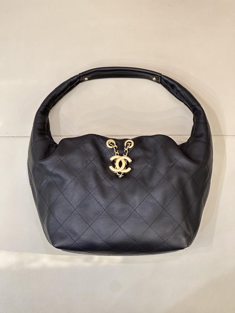 Chanel Hobo Handbag Black AS5976
