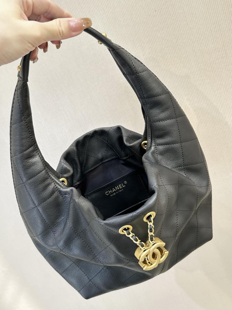 Chanel Hobo Handbag Black AS5976