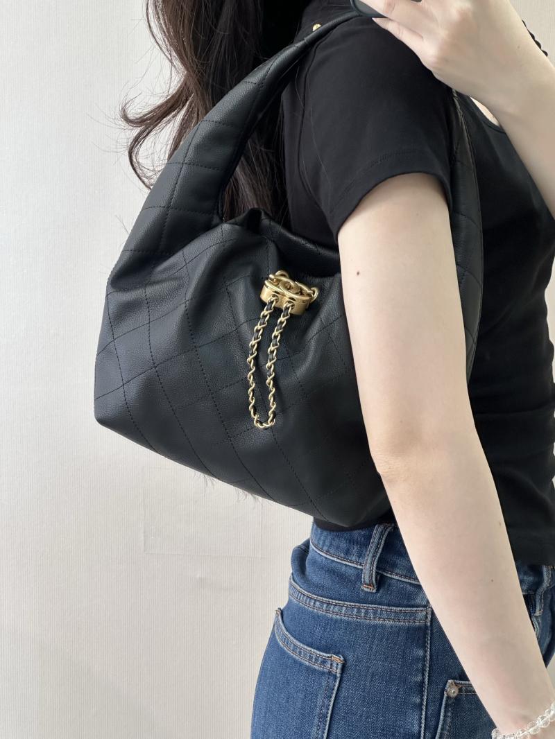 Chanel Hobo Handbag Black AS5976