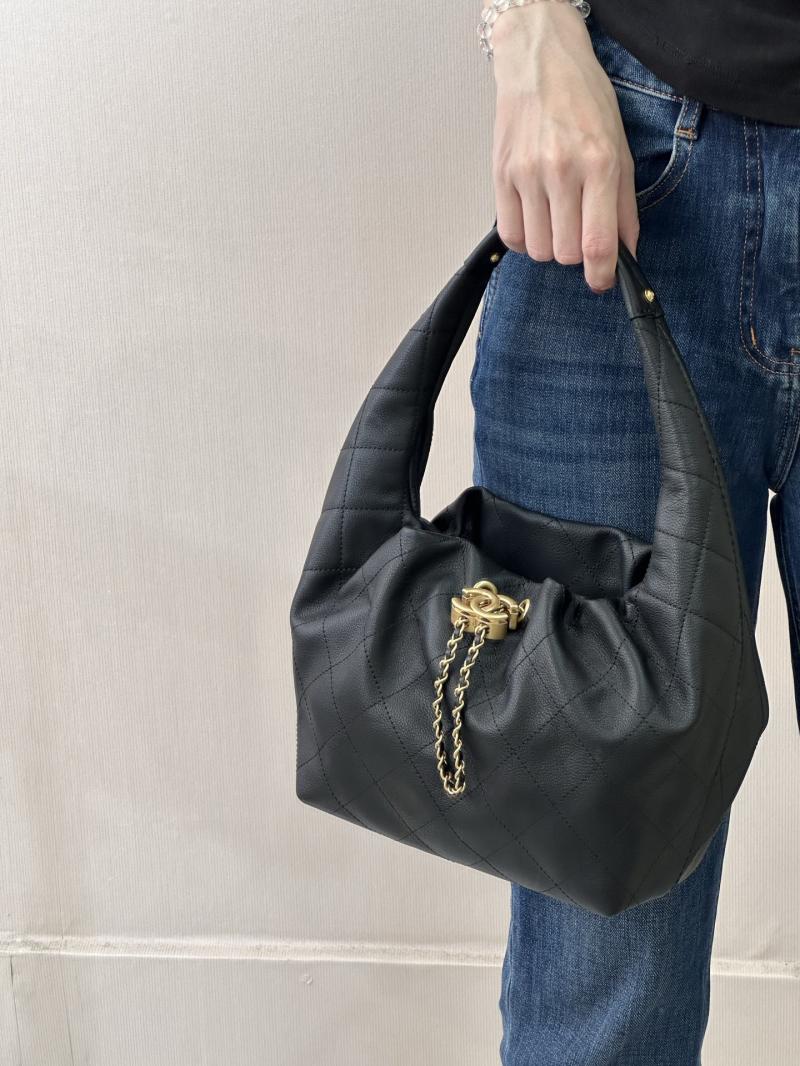 Chanel Hobo Handbag Black AS5976