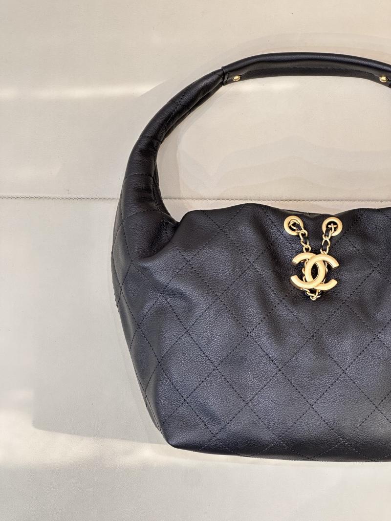 Chanel Hobo Handbag Black AS5976
