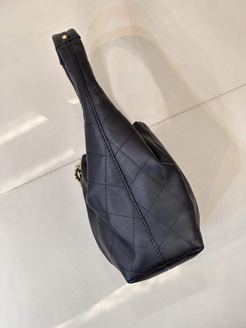 Chanel Hobo Handbag Black AS5976