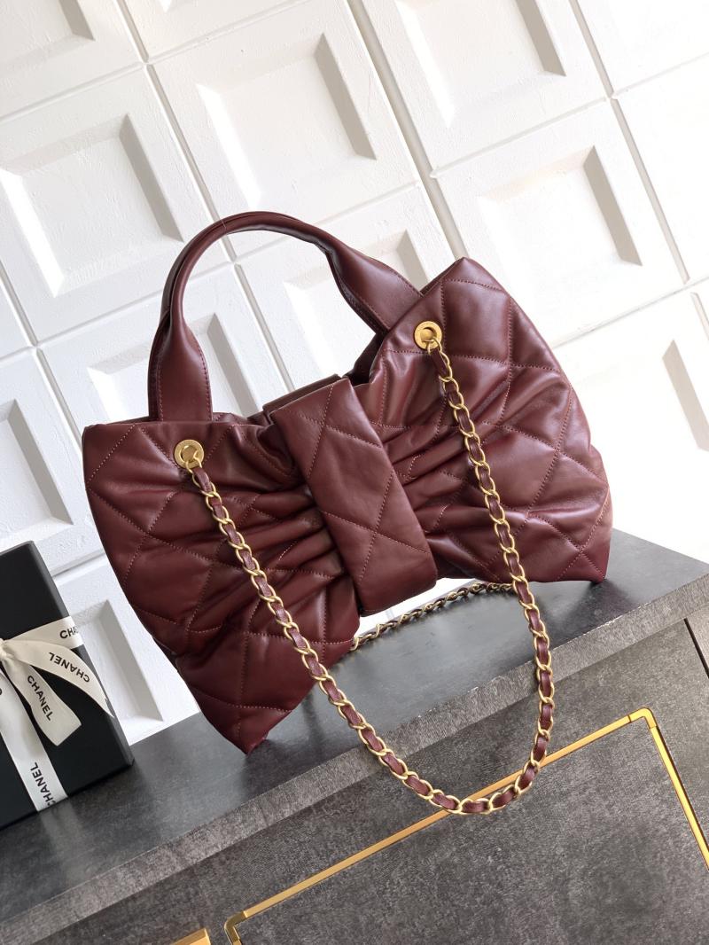 Chanel Lambskin Bow bag Burgundy AS5851