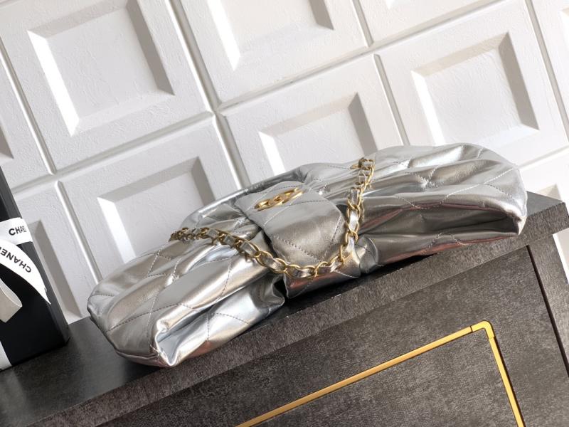 Chanel Lambskin Bow bag Silver AS5851