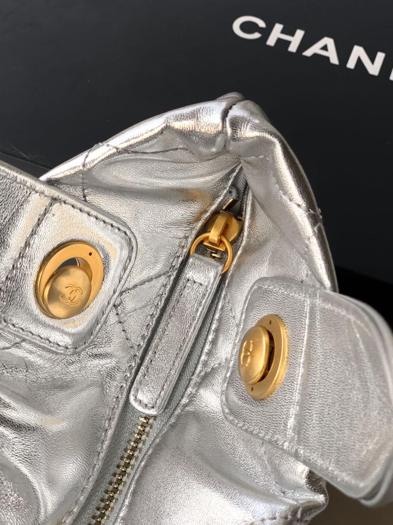 Chanel Lambskin Bow bag Silver AS5851