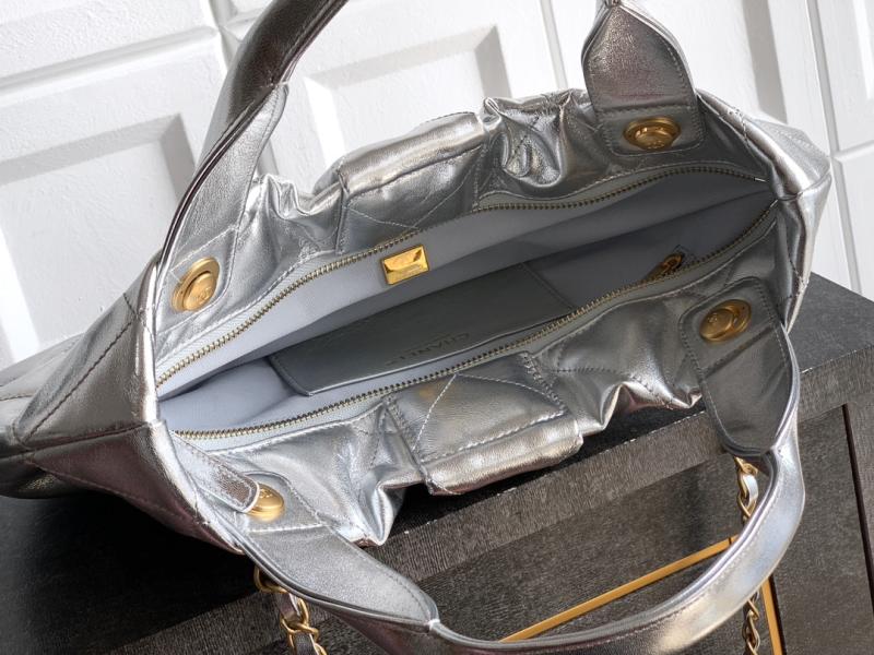 Chanel Lambskin Bow bag Silver AS5851