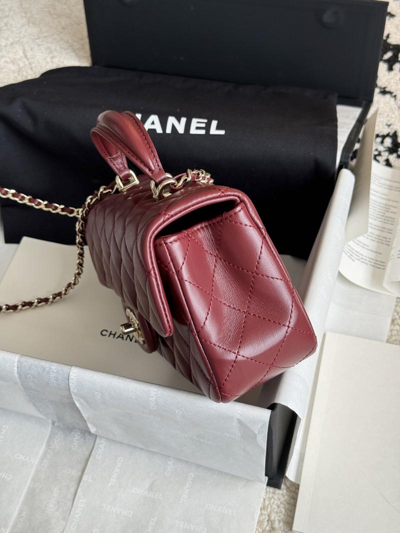 Chanel Lambskin Mini Flap Bag Burgundy AS2431