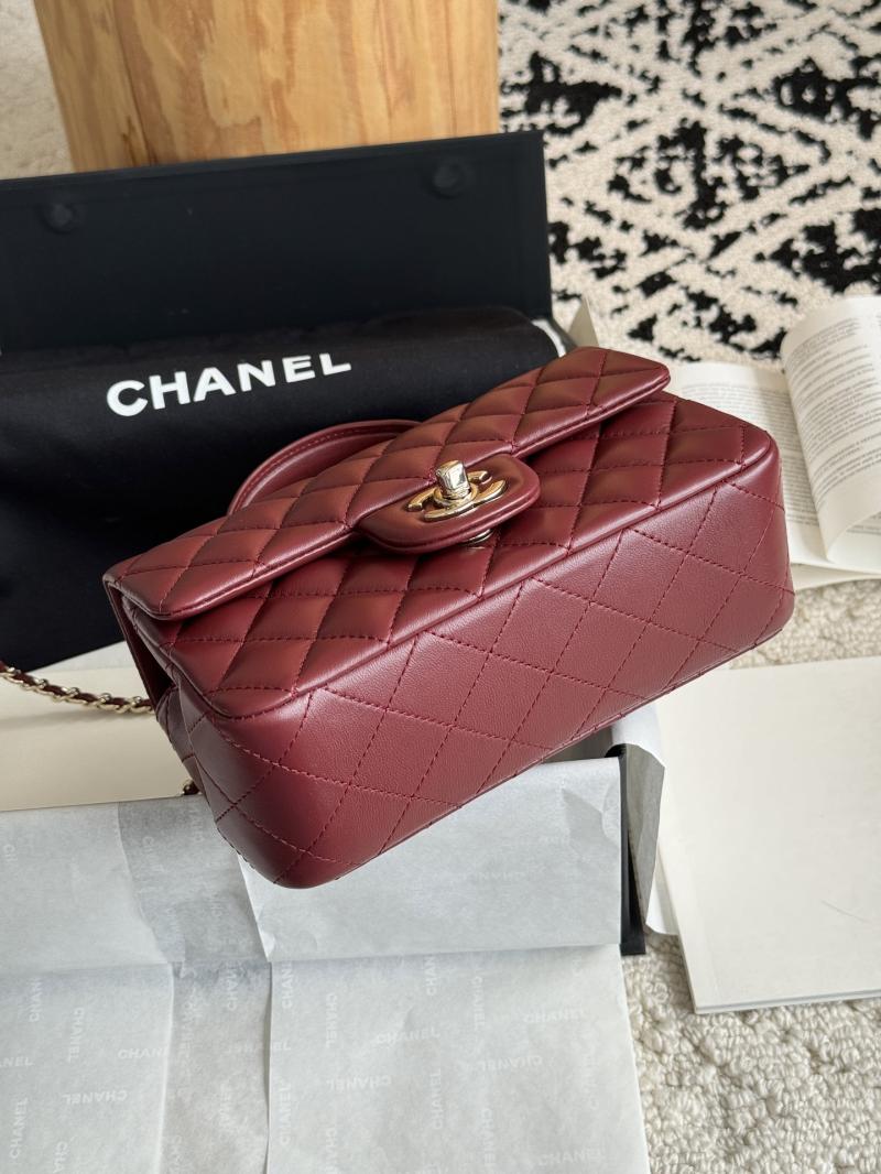 Chanel Lambskin Mini Flap Bag Burgundy AS2431