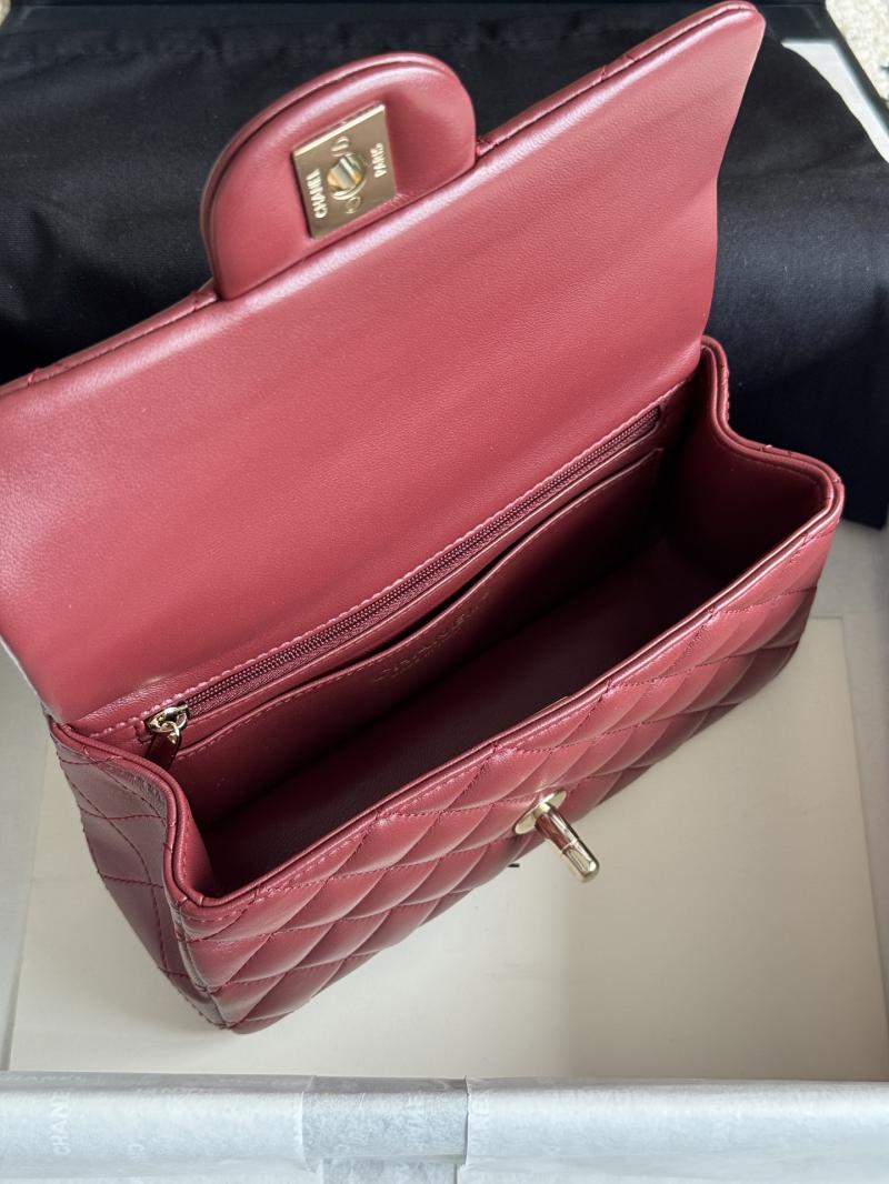 Chanel Lambskin Mini Flap Bag Burgundy AS2431
