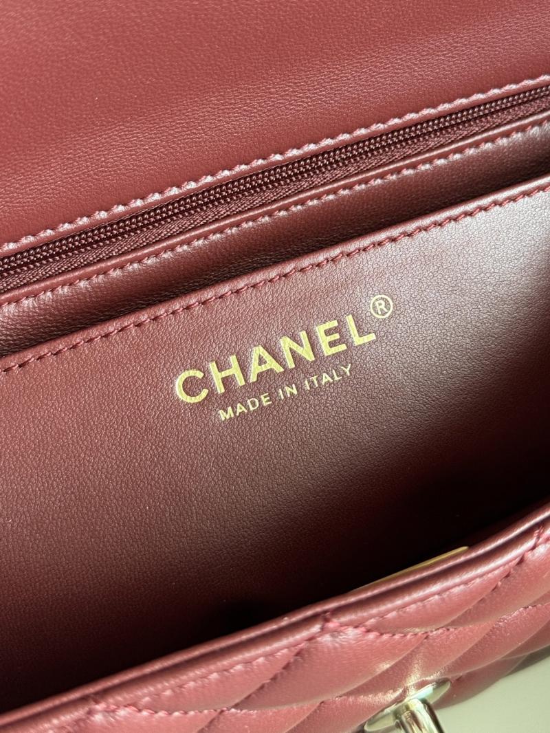 Chanel Lambskin Mini Flap Bag Burgundy AS2431