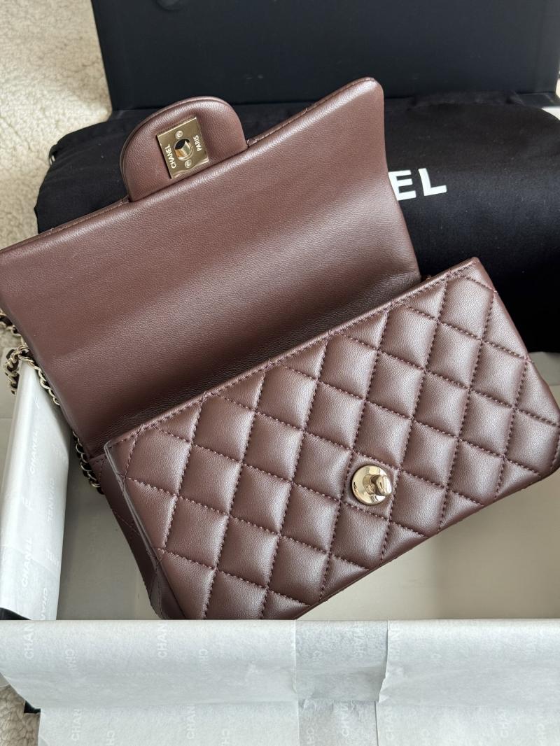 Chanel Lambskin Mini Flap Bag Coffee AS2431