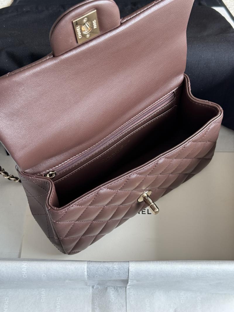 Chanel Lambskin Mini Flap Bag Coffee AS2431