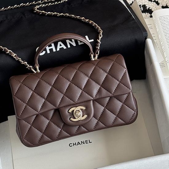 Chanel Lambskin Mini Flap Bag Coffee AS2431 Chanel Lambskin Mini Flap Bag Coffee AS2431