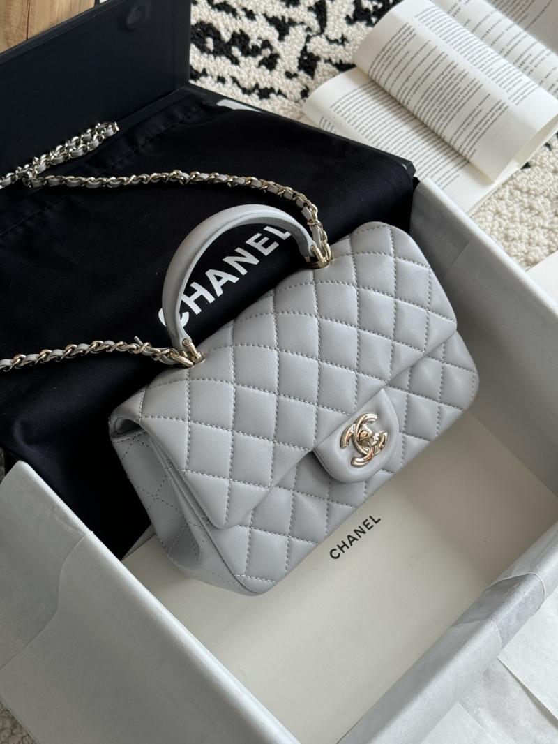 Chanel Lambskin Mini Flap Bag Grey AS2431