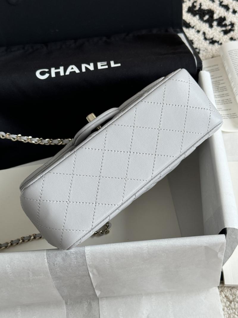 Chanel Lambskin Mini Flap Bag Grey AS2431