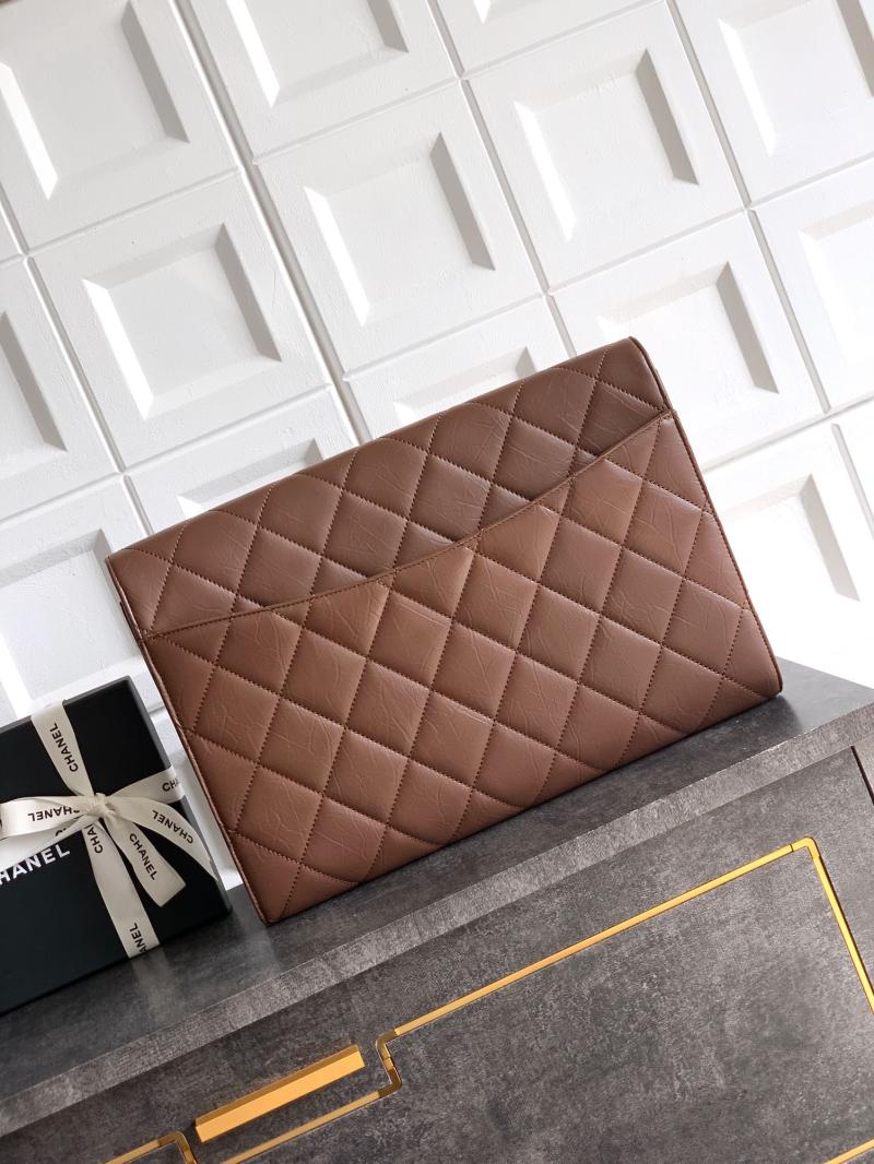 Chanel Large Clutch Brown AS2511