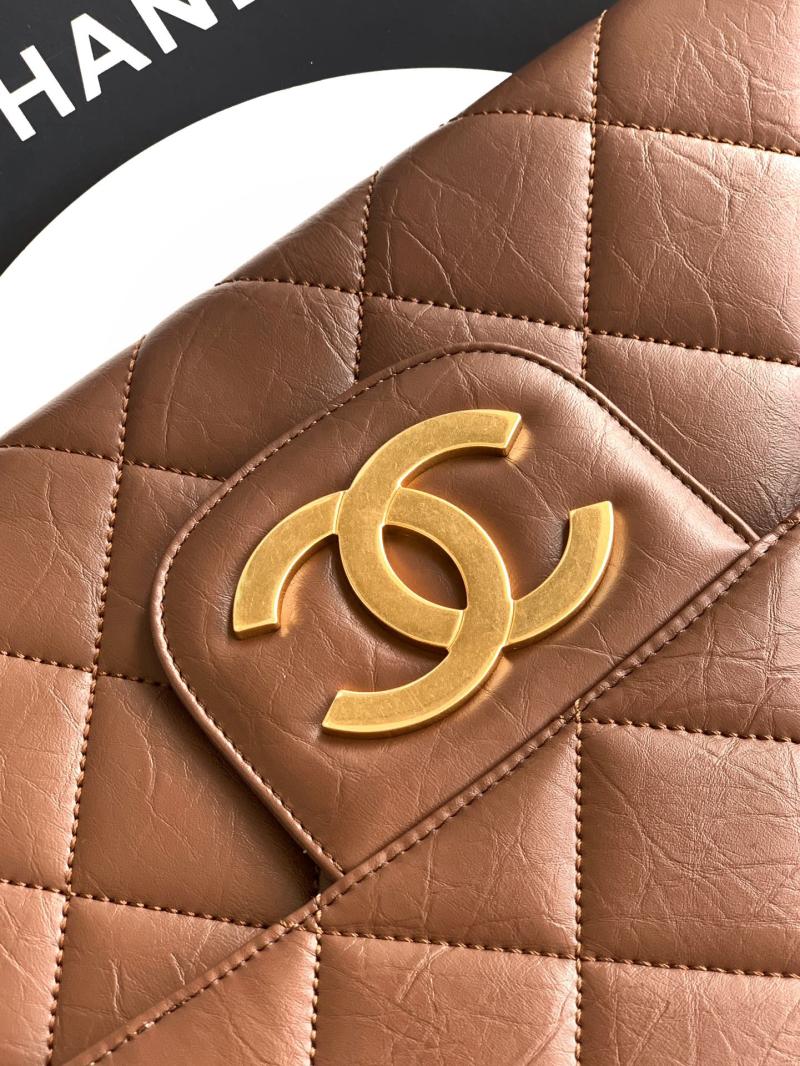 Chanel Large Clutch Brown AS2511