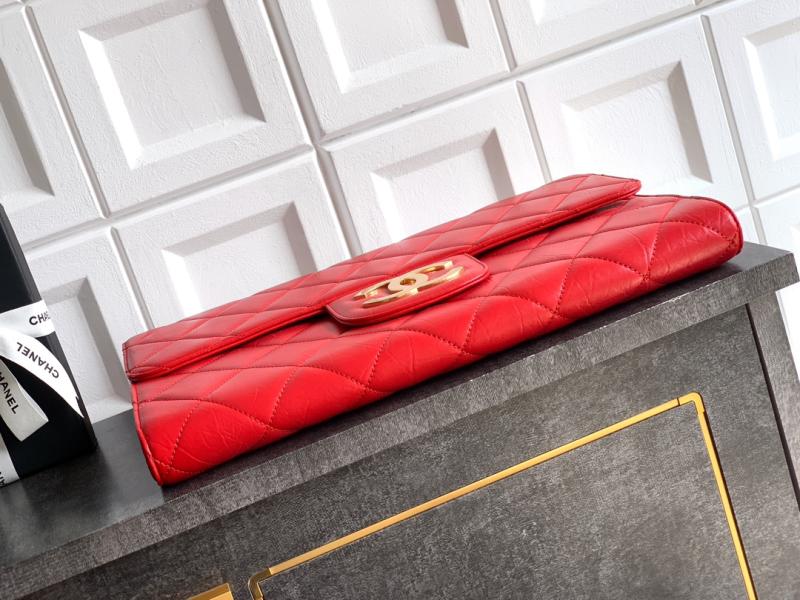 Chanel Large Clutch Red AS2511