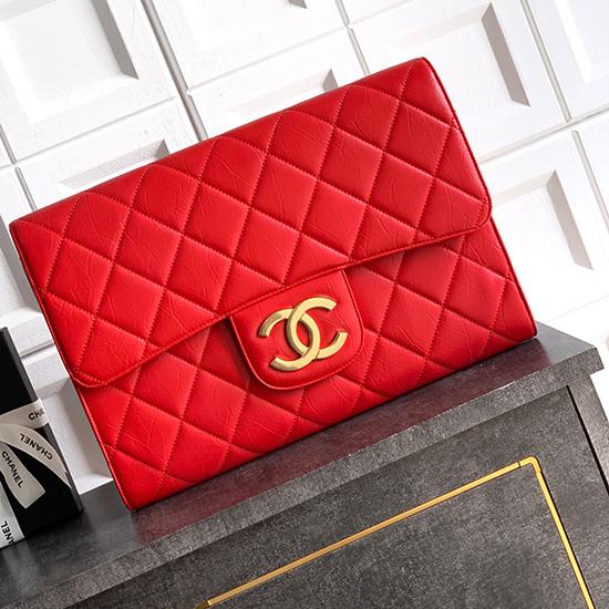 Chanel Large Clutch Red AS2511
