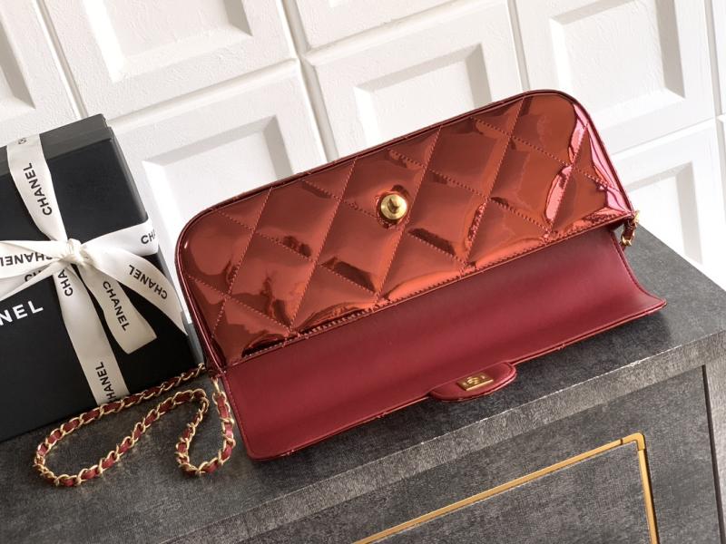 Chanel Large Flap Bag With Top Handle Burgundy AS5807