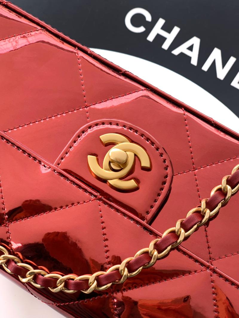 Chanel Large Flap Bag With Top Handle Burgundy AS5807