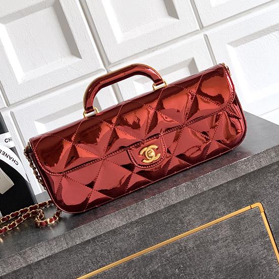 Chanel Large Flap Bag With Top Handle Burgundy AS5807  Chanel Large Flap Bag With Top Handle Burgundy AS5807