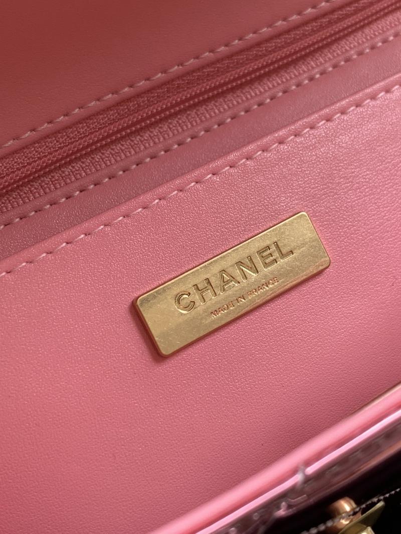 Chanel Large Flap Bag With Top Handle Pink AS5807