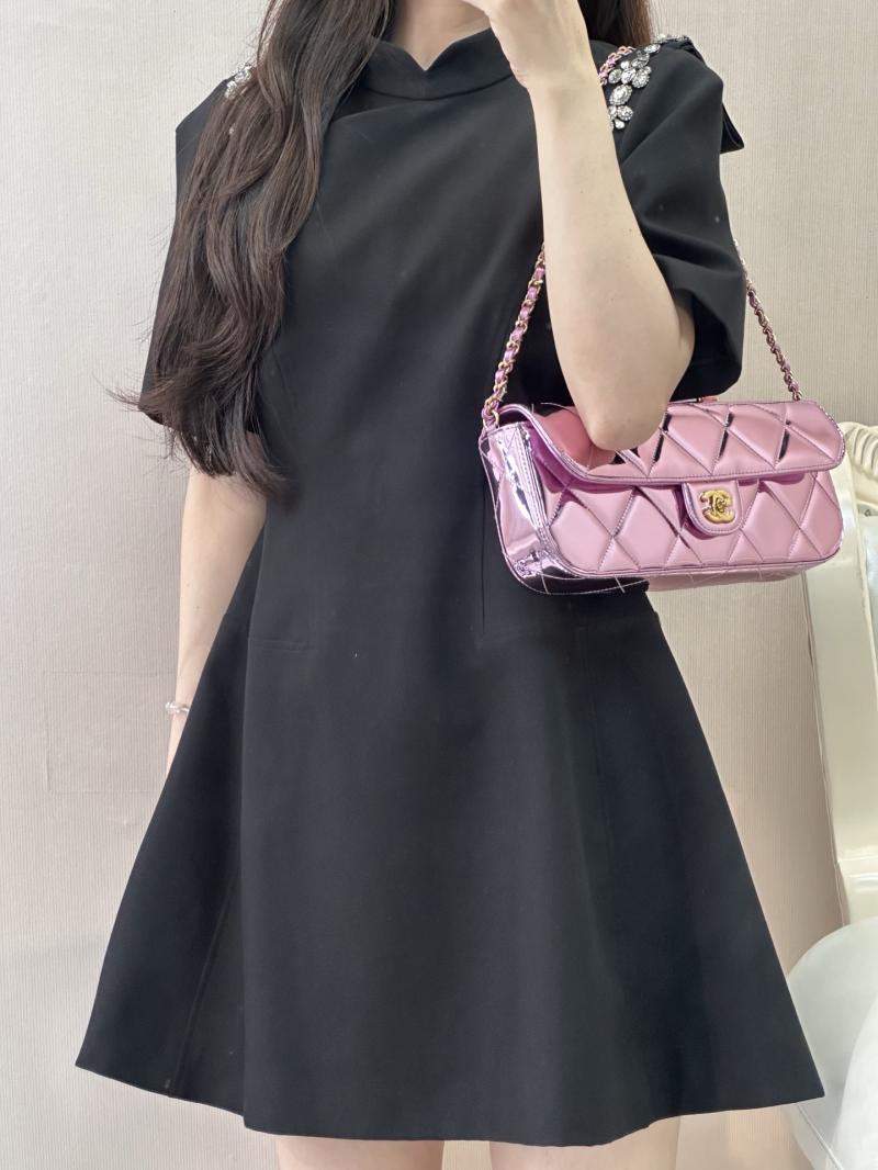 Chanel Large Flap Bag With Top Handle Purple AS5807