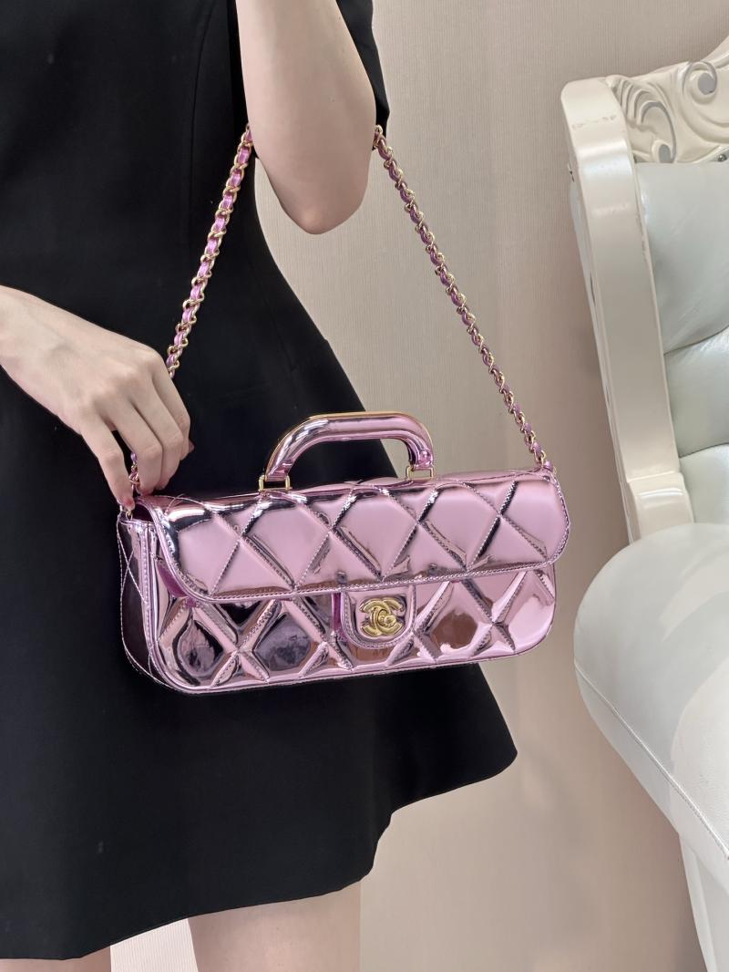 Chanel Large Flap Bag With Top Handle Purple AS5807