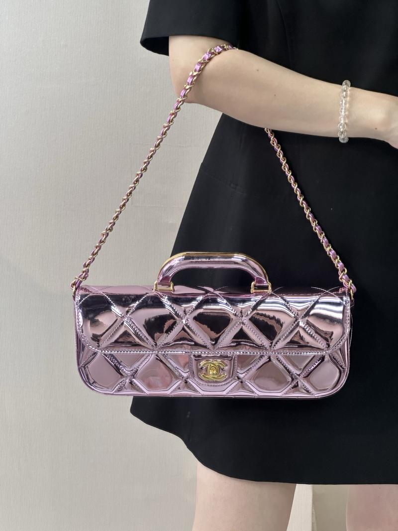 Chanel Large Flap Bag With Top Handle Purple AS5807