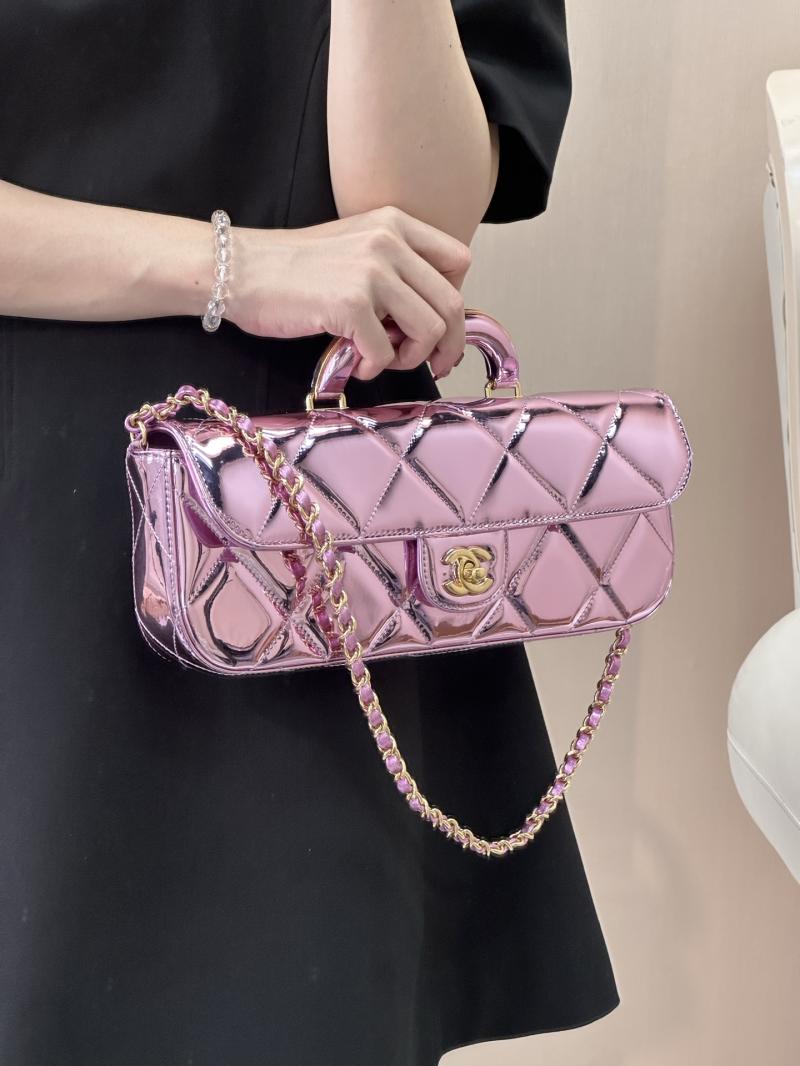 Chanel Large Flap Bag With Top Handle Purple AS5807