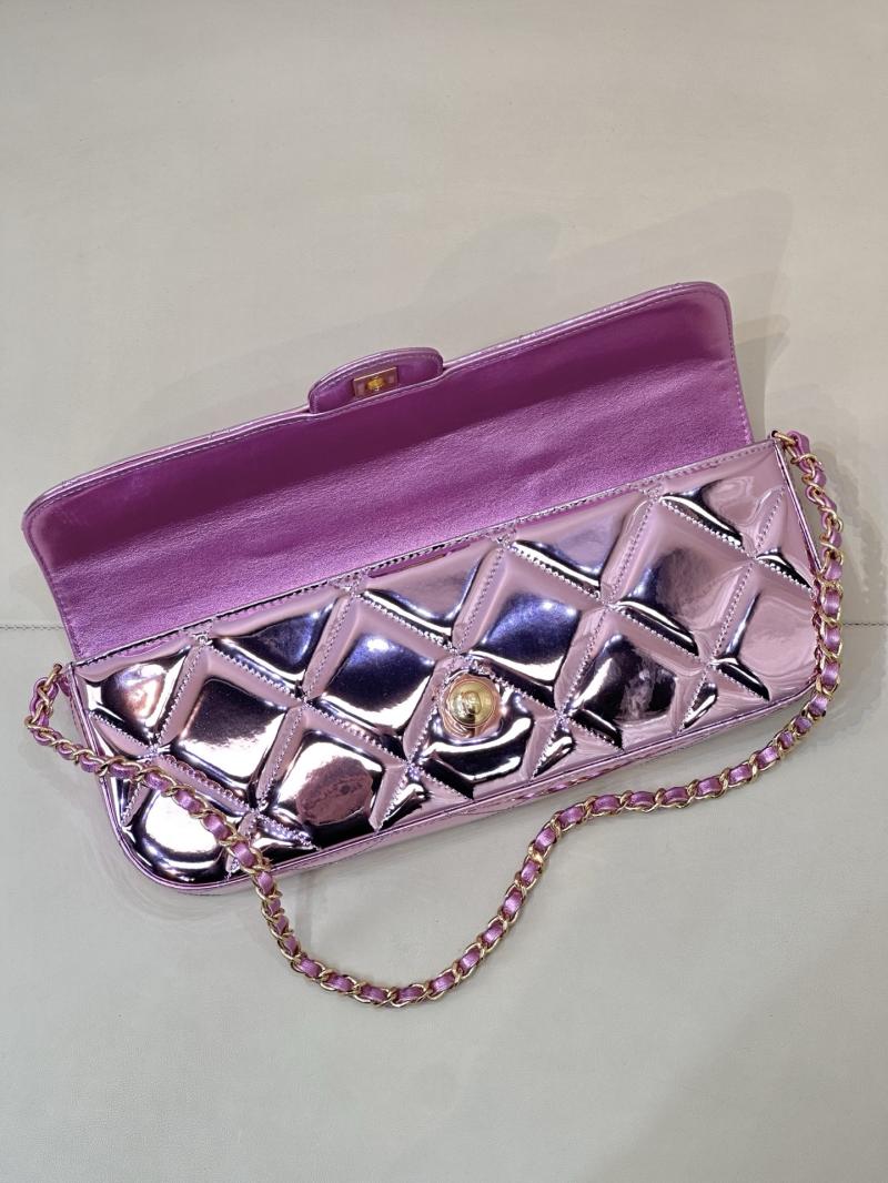 Chanel Large Flap Bag With Top Handle Purple AS5807