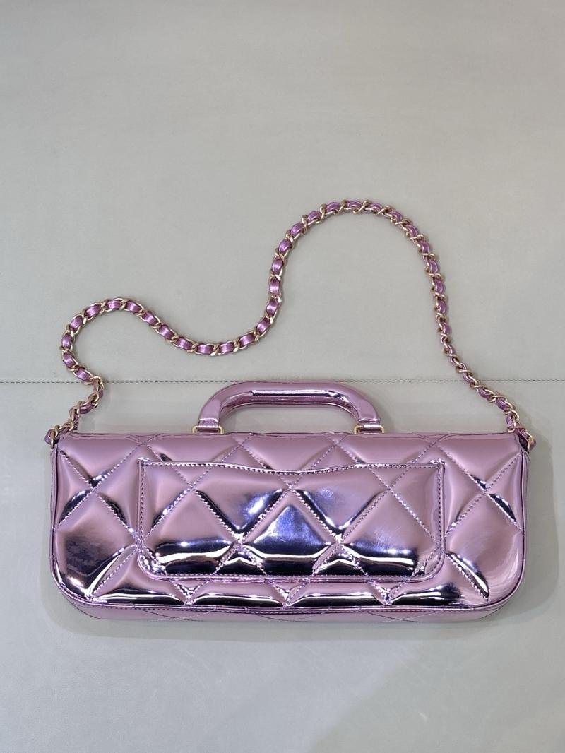 Chanel Large Flap Bag With Top Handle Purple AS5807