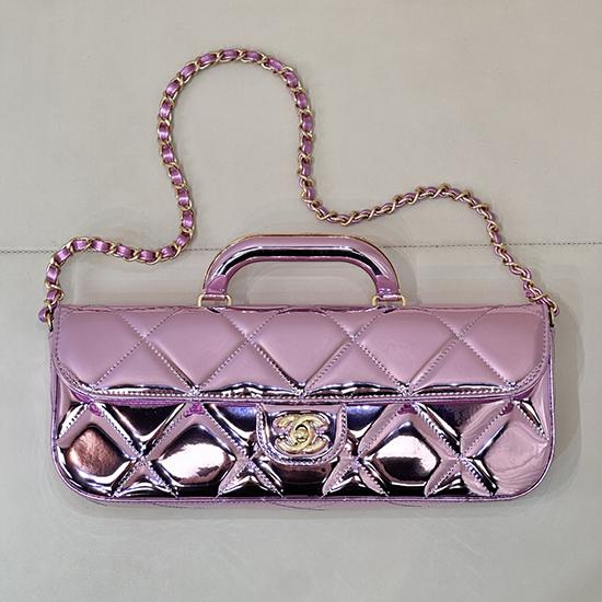 Chanel Large Flap Bag With Top Handle Purple AS5807  Chanel Large Flap Bag With Top Handle Purple AS5807