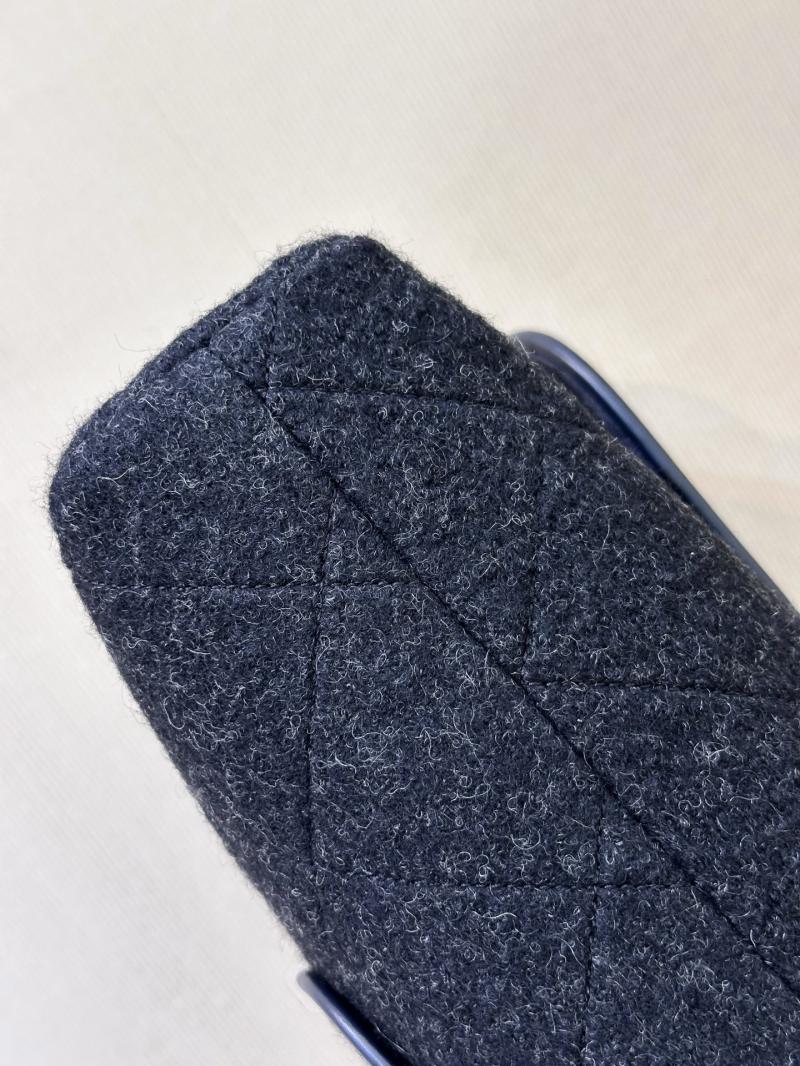 Chanel Maxi Wool Flap Bag Black AS5852