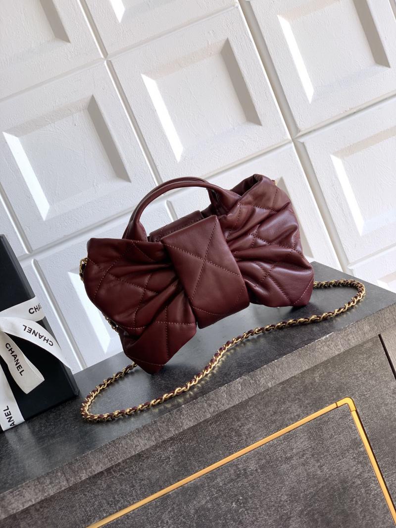 Chanel Mini Bow Bag Burgundy AS5849
