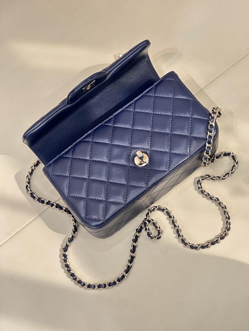 Chanel Mini Classic Handbag Blue AS2431